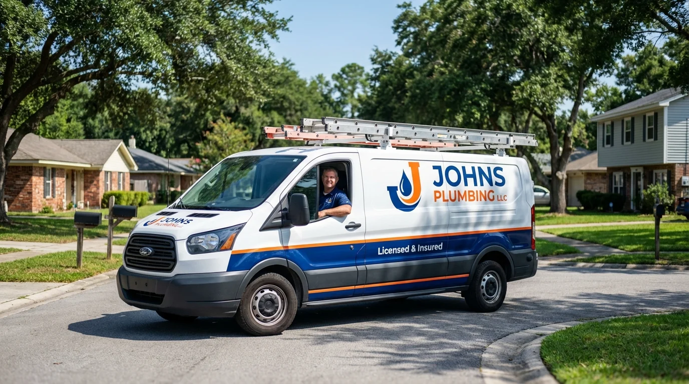 Johns Plumbing LLC service van in South Rockwood, MI